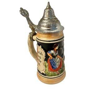 Western Germany DBGM Lidded Beer Stein Collectible Barware VINTAGE Collectible